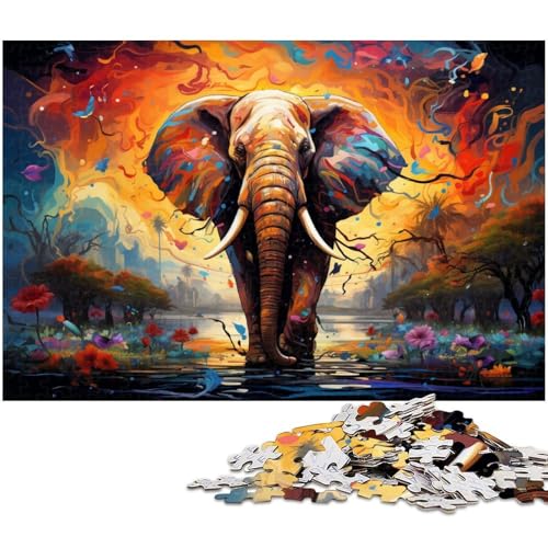 Puzzle 1000 Teile für Erwachsene von Elephant Puzzle für Erwachsene Holzpuzzle Lernspiel 1000 Stück (75 x 50 cm) von zouxangzz