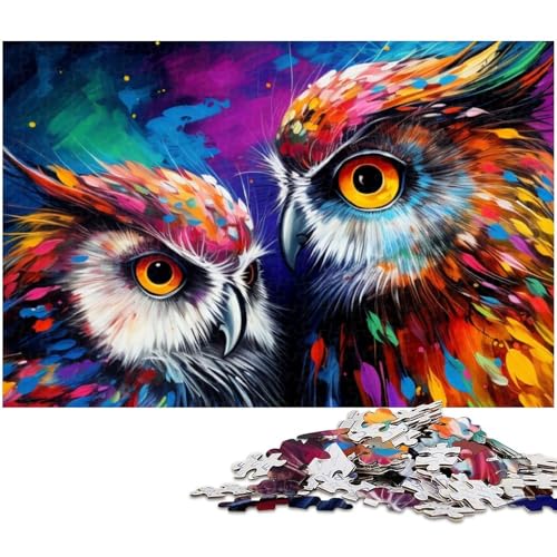 Puzzle 1000 Teile für Erwachsene von Fantasy Art Eulenpuzzle für Erwachsene Papierpuzzle Lernspiel (Größe 38 x 26 cm) von zouxangzz