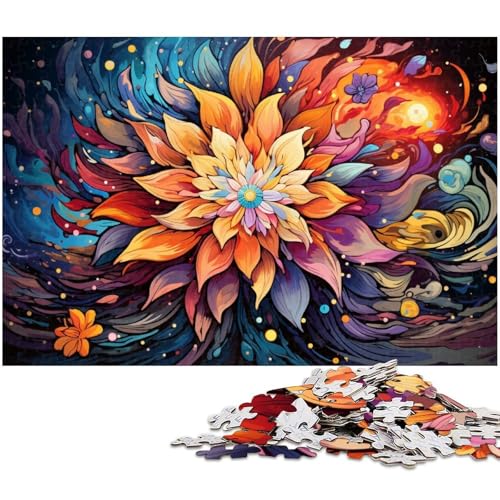 Puzzle 1000 Teile für Erwachsene von Fantasy Bunte Blumen Puzzle für Erwachsene Holzpuzzle Lernspiel 1000 PCS (75x50cm) von zouxangzz