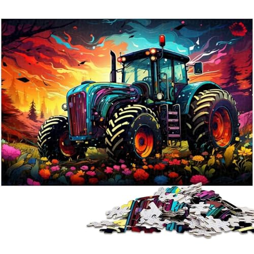Puzzle 1000 Teile für Erwachsene von Fantasy Buntes Traktor Puzzle für Erwachsene Papierpuzzle Lernspiel 1000 Teile (38 x 26 cm) von zouxangzz