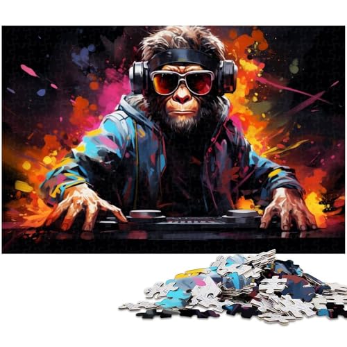 Puzzle 1000 Teile für Erwachsene von Fantasy DJ Orang Utan Puzzle für Erwachsene Holzpuzzle Lernspiel 1000 Teile (75 x 50 cm) von zouxangzz