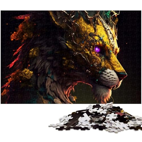 Puzzle 1000 Teile für Erwachsene von Fantasy Tiger Puzzle für Erwachsene Holzpuzzle Lernspiel 1000 PCS (75x50cm) von zouxangzz