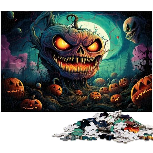 Puzzle 1000 Teile für Erwachsene von Halloween Fantasy Kürbis Puzzle für Erwachsene Holzpuzzle Lernspiel 1000 Stück (75 x 50 cm) von zouxangzz