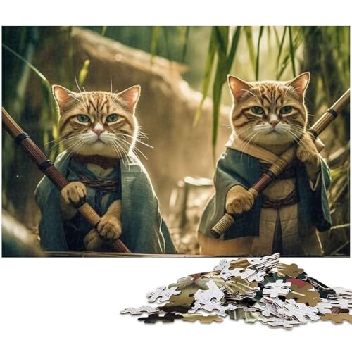 Puzzle 1000 Teile für Erwachsene von Japanese Cute Cat Puzzle für Erwachsene Holzpuzzle Lernspiel (Größe 75 x 50 cm) von zouxangzz