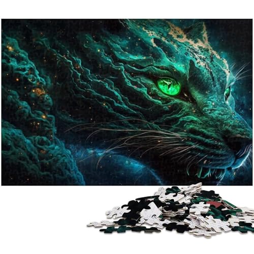 Puzzle 1000 Teile für Erwachsene von Leopard Puzzle für Erwachsene Papierpuzzle Lernspiel (Größe 38 x 26 cm) von zouxangzz