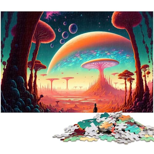 Puzzle 1000 Teile für Erwachsene von Mushroom Towers Fantasy Puzzle für Erwachsene Holzpuzzle Lernspiel 1000 Teile (75 x 50 cm) von zouxangzz