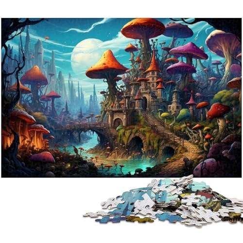Puzzle 1000 Teile für Erwachsene von Mushroom World Puzzle für Erwachsene Papierpuzzle Lernspiel 1000 Teile (38 x 26 cm) von zouxangzz