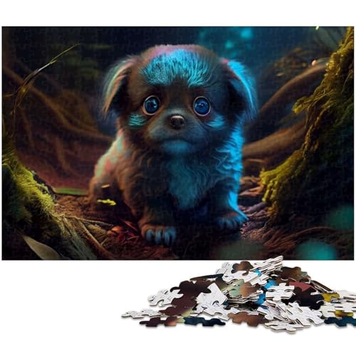 Puzzle 1000 Teile für Erwachsene von Pet Poodle Puzzle für Erwachsene Holzpuzzle Lernspiel (Größe 75 x 50 cm) von zouxangzz