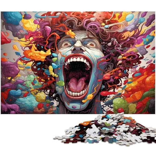 Puzzle 1000 Teile für Erwachsene von Psychedelic Color Art Puzzle für Erwachsene Papierpuzzle Lernspiel 1000 Teile (38 x 26 cm) von zouxangzz