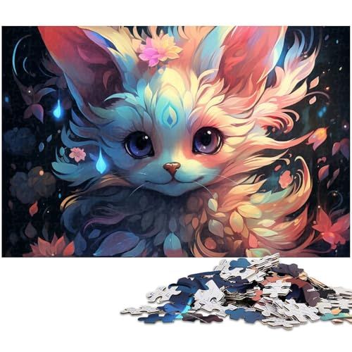 Puzzle 1000 Teile für Erwachsene von Psychedelic Fox Puzzle für Erwachsene Holzpuzzle Lernspiel (Größe 75 x 50 cm) von zouxangzz