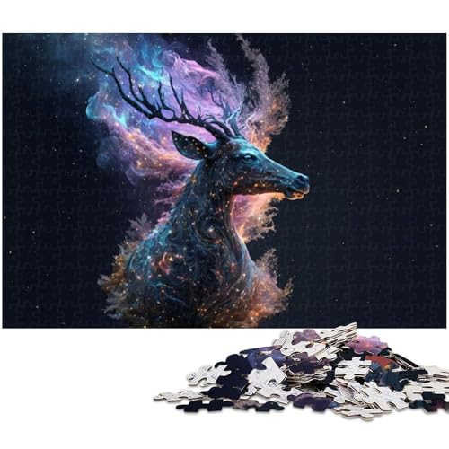 Puzzle 1000 Teile für Erwachsene von Rentier Puzzle für Erwachsene Holzpuzzle Lernspiel (Größe 75 x 50 cm) von zouxangzz