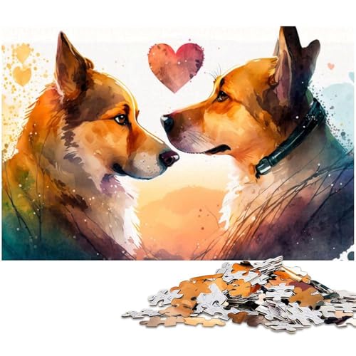 Puzzle 1000 Teile für Erwachsene von Two Dogs Love Puzzle für Erwachsene Holzpuzzle Lernspiel (Größe 75 x 50 cm) von zouxangzz