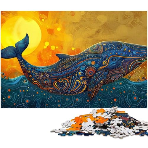 Puzzle 1000 Teile für Erwachsene von Whale Puzzle für Erwachsene Holzpuzzle Lernspiel (Größe 75 x 50 cm) von zouxangzz