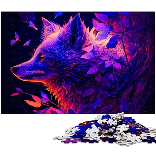 Puzzle 1000 Teile für Erwachsene von Wolf Puzzle für Erwachsene Holzpuzzle Lernspiel (Größe 75 x 50 cm) von zouxangzz