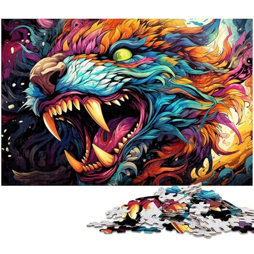 Puzzle 1000 Teile für Erwachsene wildes farbenfrohes Monster anspruchsvolles schwieriges Puzzle EIN Kunstwerk für Teenager ab 14 Jahren 1000 Teile (75 x 50 cm) von zouxangzz