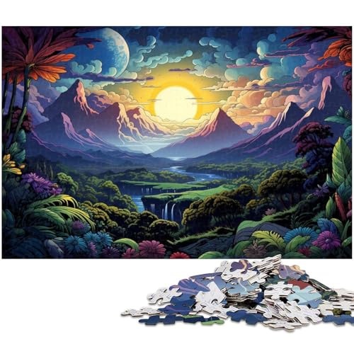 Puzzle 1000 Teile für Erwachsene wunderschöne Sonnenuntergangslandschaft Lernspiele Weihnachts und Geburtstagsgeschenke für Teenager ab 14 Jahren 1000 PCS (38 x 26 cm) von zouxangzz