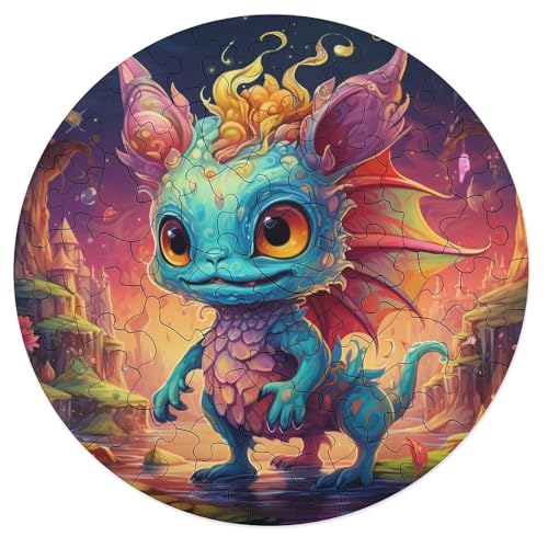 Puzzle 68 Teile für Erwachsene Art Dragon Baby Familienpuzzle für Erwachsene Holzrunde Puzzles Lernspiel Herausforderungsspielzeug 20x20cm Puzzle 68 Teile für Erwachsene Art Dragon Baby Familienpuzzle für Erwachsene Holzrunde Puzzles Lernspiel Herausforderungsspielzeug 20x20cm von zouxangzz