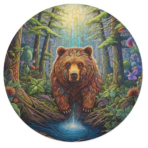 Puzzle 68 Teile für Erwachsene Kunst Tier Bär Familie Puzzle für Erwachsene Holzrunde Puzzles Lernspiel Herausforderungsspielzeug 20x20cm Puzzle 68 Teile für Erwachsene Kunst Tier Bär Familie Puzzle für Erwachsene Holzrunde Puzzles Lernspiel Herausforderungsspielzeug 20x20cm von zouxangzz