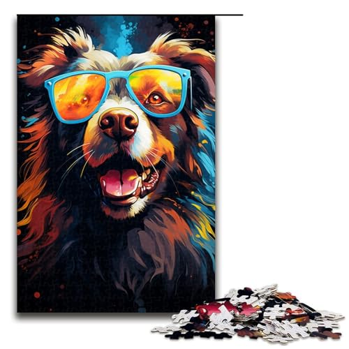 Puzzle Bunter Fantasie Brillenhund 1000 Teile Holzpuzzle für Erwachsene und Kinder ab 12 Jahren Familienspaß Puzzle 75 x 50 cm Puzzle Bunter Fantasie Brillenhund 1000 Teile Holzpuzzle für Erwachsene und Kinder ab 12 Jahren Familienspaß Puzzle 75 x 50 cm von zouxangzz