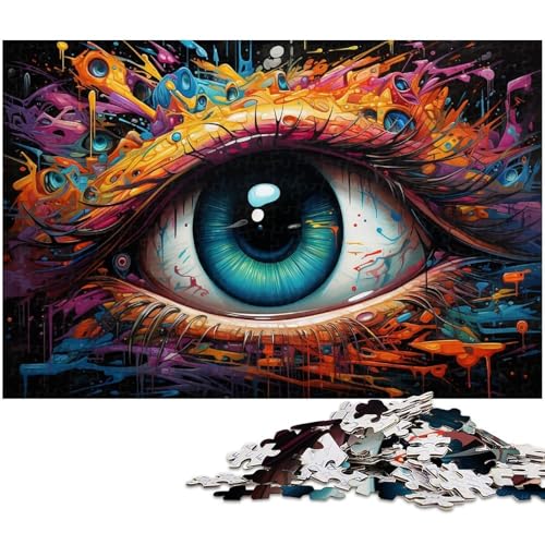 Puzzle für Erwachsene 1000 Bunte psychedelische Augen Puzzles für Erwachsene und Kinder Holzpuzzle Lernspielzeug 1000 Teile (75 x 50 cm) von zouxangzz