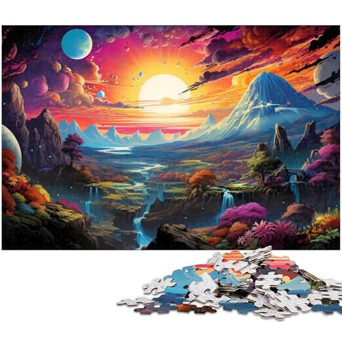 Puzzle für Erwachsene 1000 Gemälde Psychedelischer Szenen Puzzles für Erwachsene und Kinder Holzpuzzle Lernspielzeug 1000 Teile (75 x 50 cm) von zouxangzz
