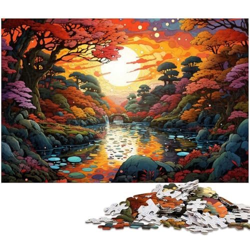 Puzzle für Erwachsene 1000 Teile „Die farbenfrohe Psychedelia des Nara Parks Holzpuzzle – Lernspielzeug Familienspiele 1000 Teile (75 x 50 cm) von zouxangzz