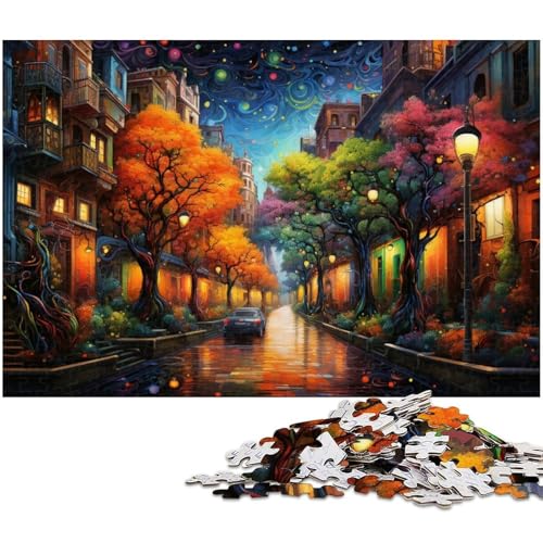 Puzzle für Erwachsene 1000 Teile „Die farbenfrohe Psychedelia von Rambla Puzzles aus Holz pädagogisches Spielzeug zum Stressabbau 1000 Teile (75 x 50 cm) von zouxangzz