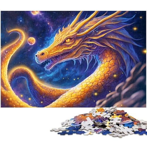 Puzzle für Erwachsene 1000 Teile „Fliegender Drache das Puzzle mit passendem Poster und Quizblatt 1000 Teile (38 x 26 cm) von zouxangzz