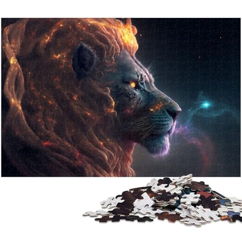 Puzzle für Erwachsene 1000 Teile „König der Löwen des Dschungels Holzpuzzle Heimdekoration 1000 Teile (75 x 50 cm) von zouxangzz