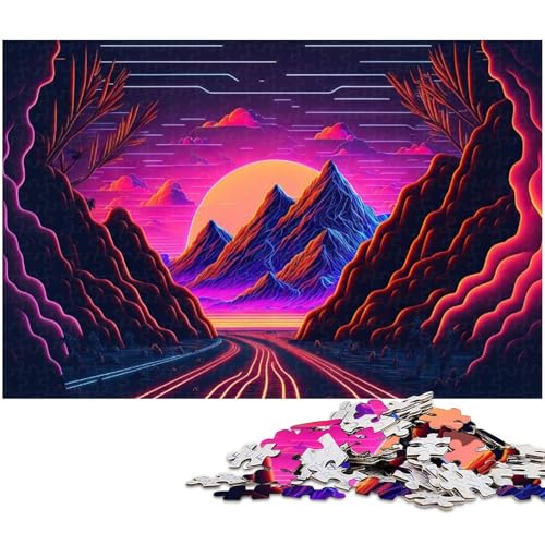 Puzzle für Erwachsene 1000 Teile A Synthwave Journey EIN Kunstwerk für Teenager ab 14 Jahren (Größe 75 x 50 cm) von zouxangzz