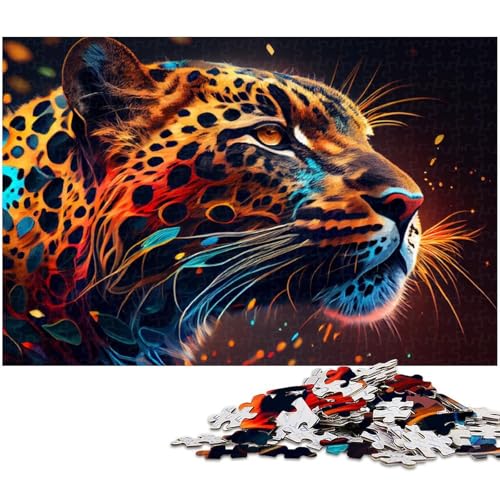 Puzzle für Erwachsene 1000 Teile Art Leopard anspruchsvolles Spiel Spielzeug Weihnachtspuzzle Geschenke (Größe 38 x 26 cm) von zouxangzz
