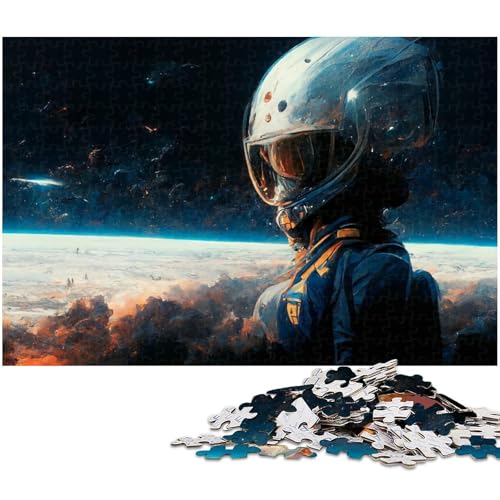 Puzzle für Erwachsene 1000 Teile Astronaut anspruchsvolles Spiel Spielzeug Weihnachtspuzzle Geschenke (Größe 38 x 26 cm) von zouxangzz