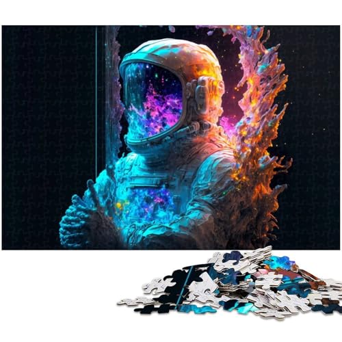 Puzzle für Erwachsene 1000 Teile Astronaut im Galaxiehelm anspruchsvolles Spiel Spielzeug Weihnachtspuzzle Geschenke (Größe 75 x 50 cm) von zouxangzz