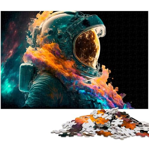 Puzzle für Erwachsene 1000 Teile Astronaut im Galaxiehelm anspruchsvolles Spiel Spielzeug Weihnachtspuzzle Geschenke (Größe 75 x 50 cm) von zouxangzz