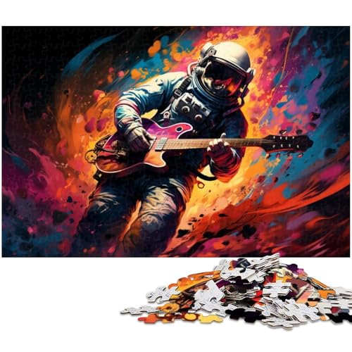 Puzzle für Erwachsene 1000 Teile Astronaut spielt Gitarre jedes Teil ist einzigartig – anspruchsvolles Familienspiel 1000 Teile (75 x 50 cm) von zouxangzz