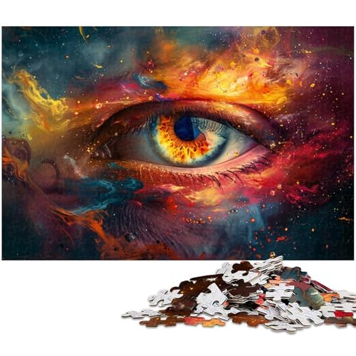 Puzzle für Erwachsene 1000 Teile Augen Puzzle im Ölgemälde Stil Holzpuzzle pädagogisches Spielzeug zum Stressabbau (Größe 75 x 50 cm) von zouxangzz