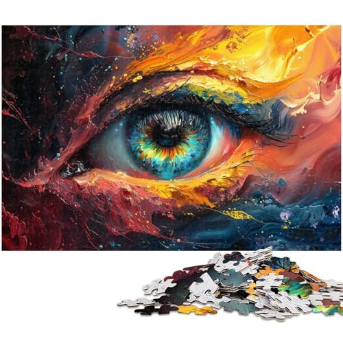 Puzzle für Erwachsene 1000 Teile Augen im Ölgemäldestil anspruchsvolles Spiel Spielzeug Weihnachtspuzzle Geschenke (Größe 38 x 26 cm) von zouxangzz