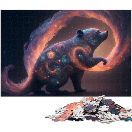 Puzzle für Erwachsene 1000 Teile Bär Holzpuzzle Lernspielzeug Familienspiele (Größe 75 x 50 cm) von zouxangzz