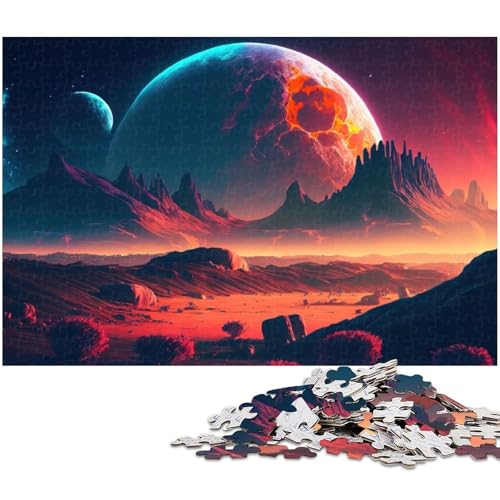 Puzzle für Erwachsene 1000 Teile Berge Mond Weltraum Puzzle EIN Kunstwerk für Teenager ab 14 Jahren (Größe 38 x 26 cm) von zouxangzz