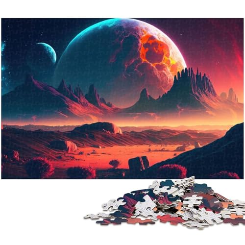 Puzzle für Erwachsene 1000 Teile Berge Mond Weltraum Puzzle EIN Kunstwerk für Teenager ab 14 Jahren (Größe 75 x 50 cm) von zouxangzz