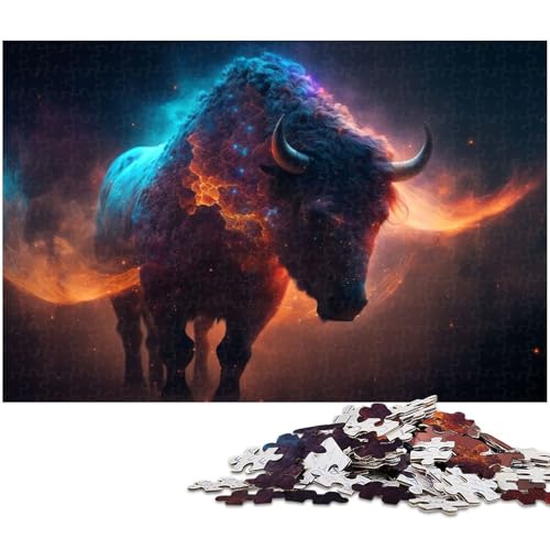 Puzzle für Erwachsene 1000 Teile Bison Puzzle EIN Kunstwerk für Teenager ab 14 Jahren 1000 Teile (38 x 26 cm) von zouxangzz