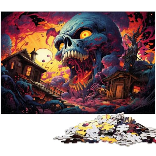 Puzzle für Erwachsene 1000 Teile Böses Skelett aus der Hölle Puzzle jedes Teil ist einzigartig – anspruchsvolles Familienspiel 1000 Teile (75 x 50 cm) von zouxangzz