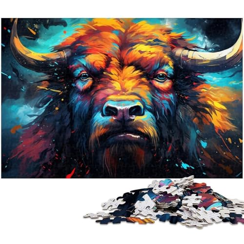 Puzzle für Erwachsene 1000 Teile Büffel Puzzle EIN Kunstwerk für Teenager ab 14 Jahren 1000 Teile (38 x 26 cm) von zouxangzz