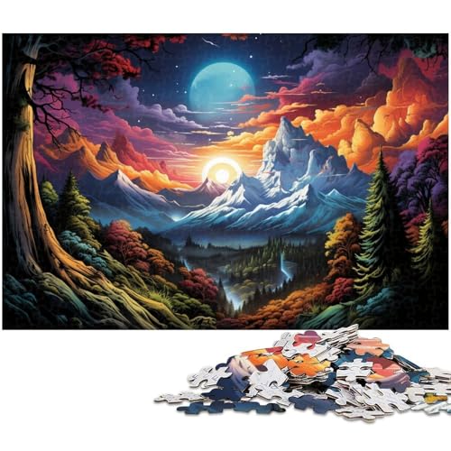 Puzzle für Erwachsene 1000 Teile Bunte Alpen Holzpuzzle lustiges Geschenk 1000 Teile (75 x 50 cm) von zouxangzz