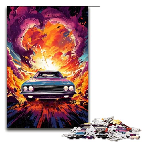 Puzzle für Erwachsene 1000 Teile Bunte Autos Puzzle Spiele Spielzeug Geschenk geeignet für die Schreibtischdekoration 75 x 50 cm von zouxangzz