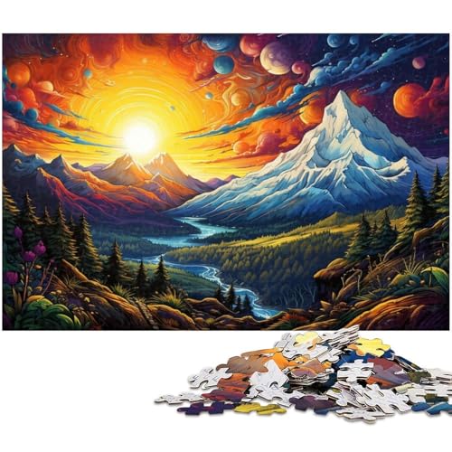 Puzzle für Erwachsene 1000 Teile Bunte Berge Das Puzzle mit passendem Poster und Quizblatt 1000 Teile (38 x 26 cm) von zouxangzz