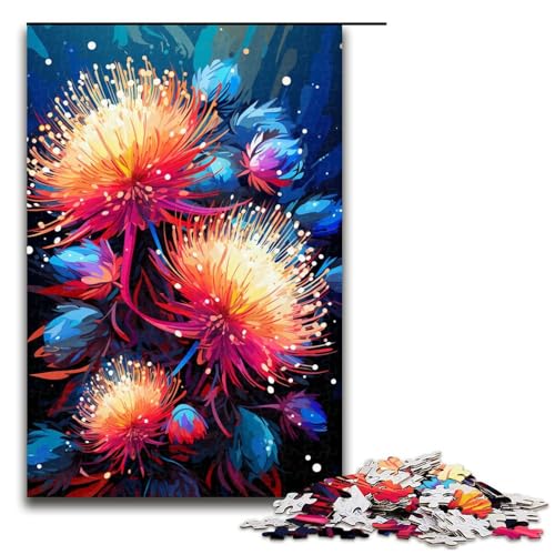 Puzzle für Erwachsene 1000 Teile Bunte Blumen Puzzle für Erwachsene Holzpuzzles Familienspiele Weihnachts und Geburtstagsgeschenke 75 x 50 cm von zouxangzz
