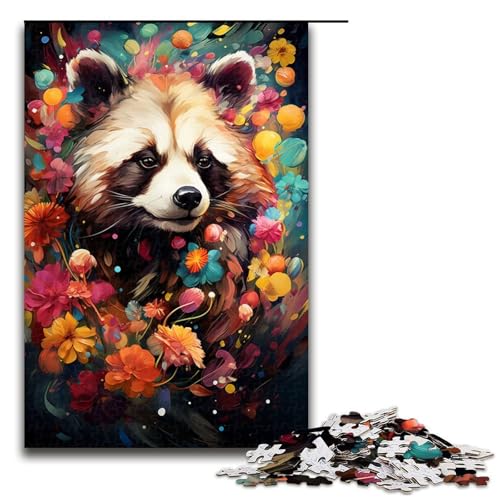 Puzzle für Erwachsene 1000 Teile Bunte Blumen und Bären Heimdekoration Puzzle Spielzeug Geschenk für die ganze Familie 75 x 50 cm von zouxangzz
