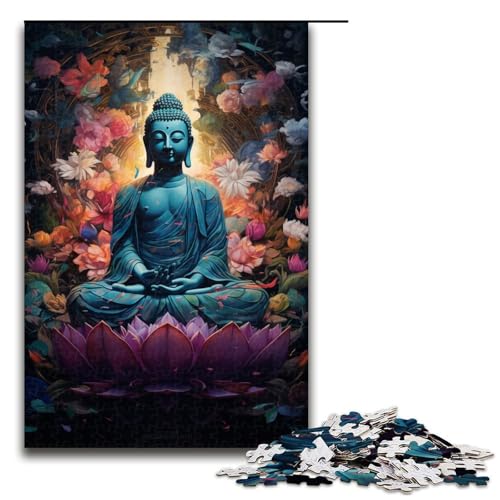 Puzzle für Erwachsene 1000 Teile Bunte Buddha Statue Puzzle Spiele Spielzeug Geschenk geeignet für die Schreibtischdekoration 75 x 50 cm von zouxangzz