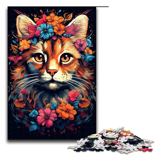Puzzle für Erwachsene 1000 Teile Bunte Fantasieblumen und Katzen Puzzle Lernspiele für Zuhause DIY Spielzeug tolles Geschenk für Spiele 75 x 50 cm Puzzle für Erwachsene 1000 Teile Bunte Fantasieblumen und Katzen Puzzle Lernspiele für Zuhause DIY Spielzeug tolles Geschenk für Spiele 75 x 50 cm von zouxangzz